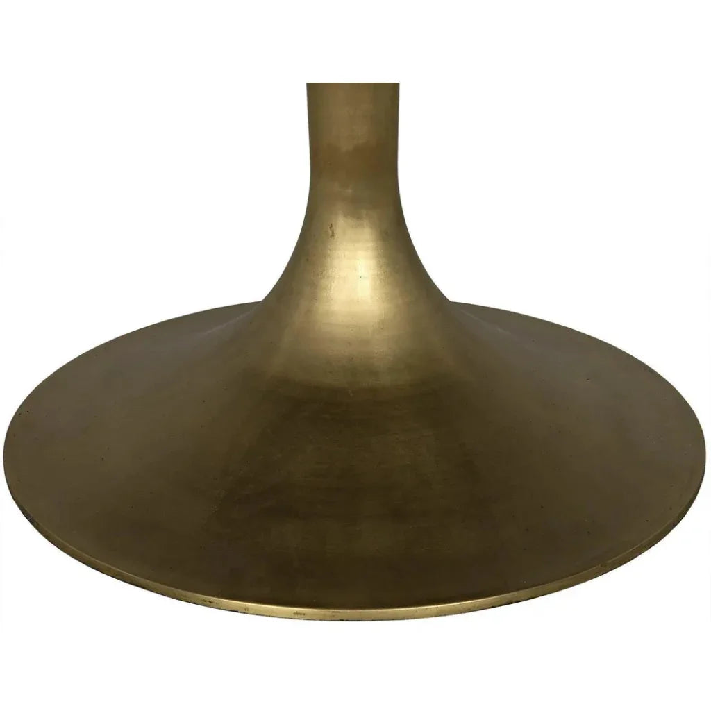 Herno Steel Round Dining Table With Brass-Dining Tables-Noir-LOOMLAN