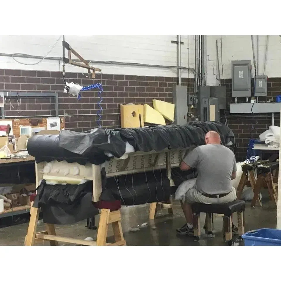 High Back Leather Sofa Light Gray Made the USA - LOOMLAN - Uptown Sebastian - Sofas & Loveseats