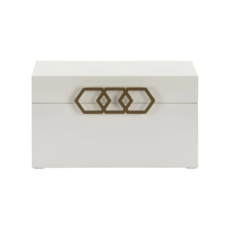 Honeycomb Style White Tiffany Box - LOOMLAN - Chelsea House - Boxes & Bowls