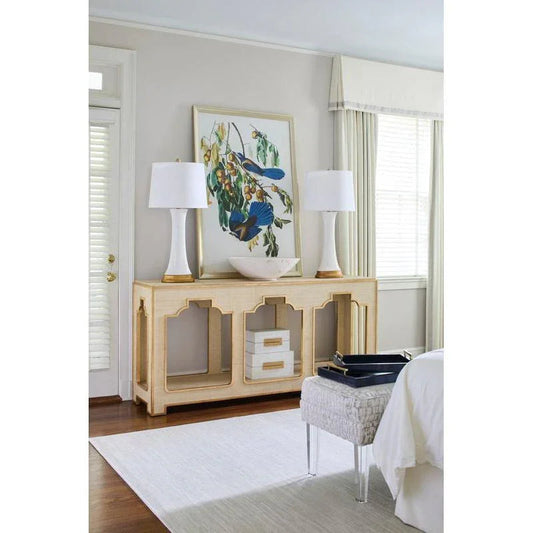 Hopper Gold Accents Smooth Finish Table Lamp - LOOMLAN - Chelsea House - Table Lamps