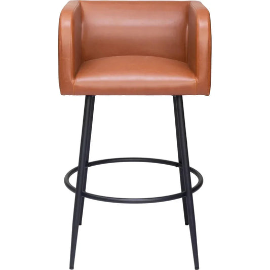 Horbat Barstool (Set of 2) Brown - LOOMLAN - Zuo Modern - Bar Stools