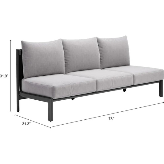 Horizon Gray Sofa - LOOMLAN - Zuo Modern - Outdoor Sofas & Loveseats