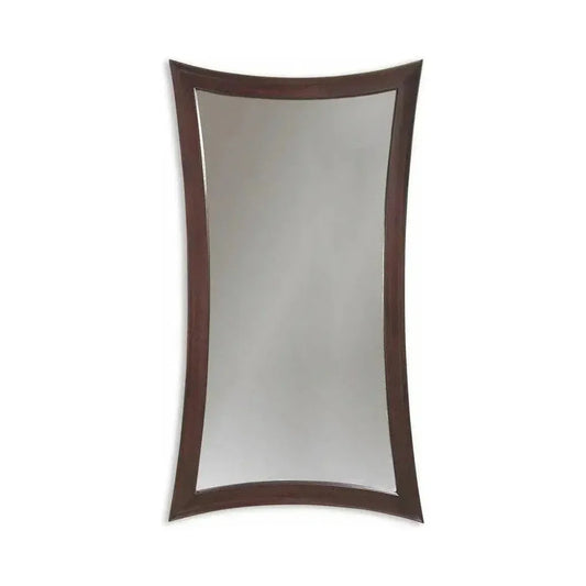 Hourglass Shaped Leaner Floor Mirror-Floor Mirrors-Bassett Mirror-Brown-LOOMLAN