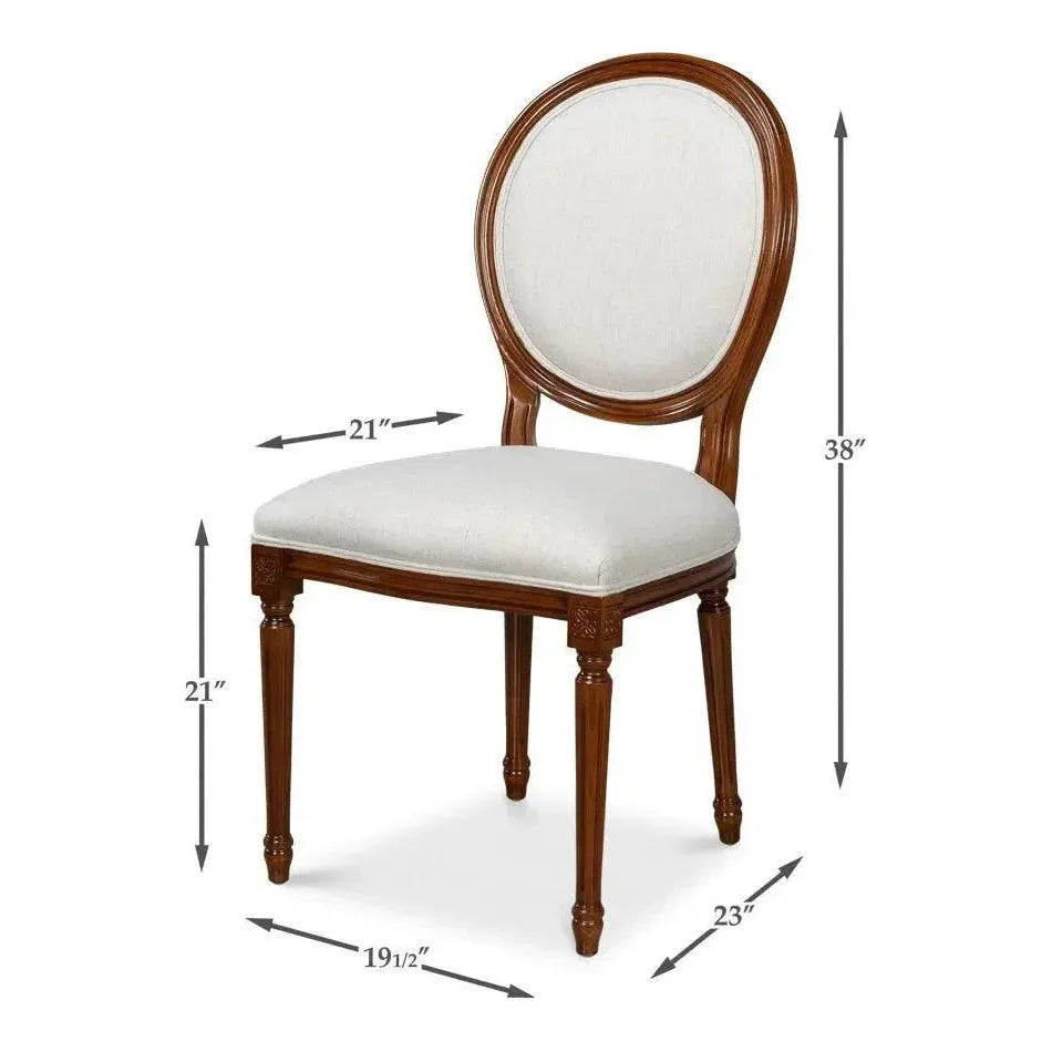 Hugo Oval Wood Brown Armless Side (Set of 2) - LOOMLAN - Sarreid - Accent Chairs