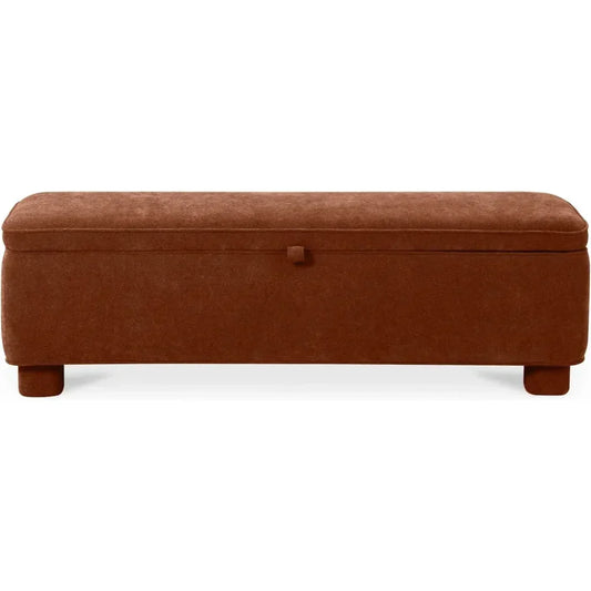 Ichigo Performance Fabric & Wood Dark Red Storage Bench - LOOMLAN - Moe's Home - Bedroom Benches