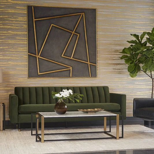 In A Maze Hand Painted Art With Gold Floater - LOOMLAN - SUNPAN - Canvas Art