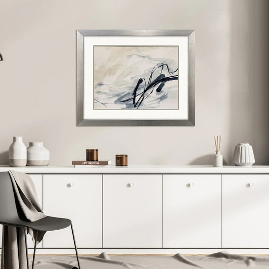 Indigo Markings II Blue Framed Wall Art