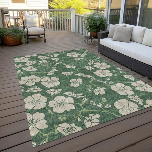 Inoa Green Washable Indoor-Outdoor Rug-Outdoor Rugs-LOOMLAN Rugs-LOOMLAN