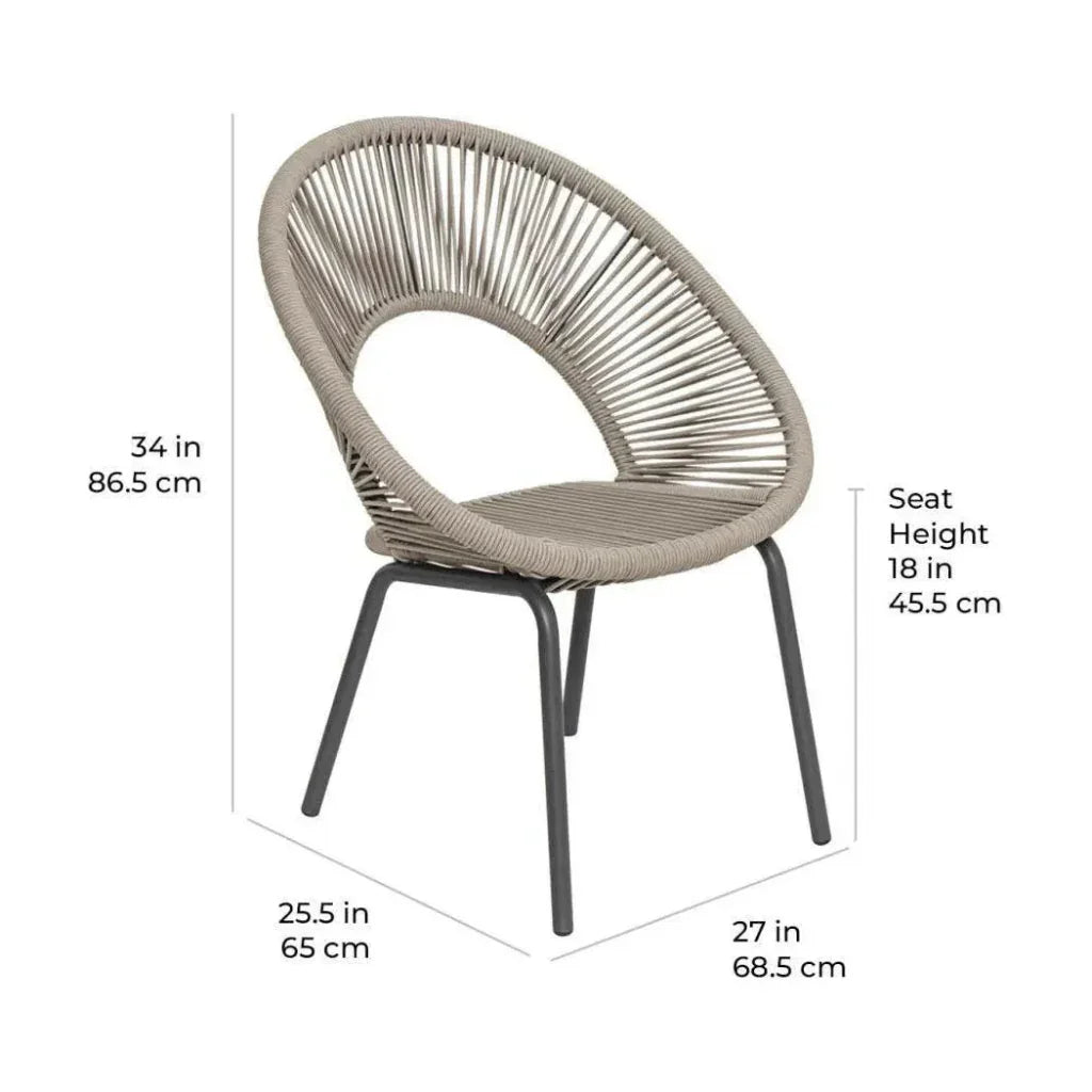 Ionian 2PC Coconut White Patio Dining Chairs-Outdoor Dining Chairs-Seasonal Living-LOOMLAN