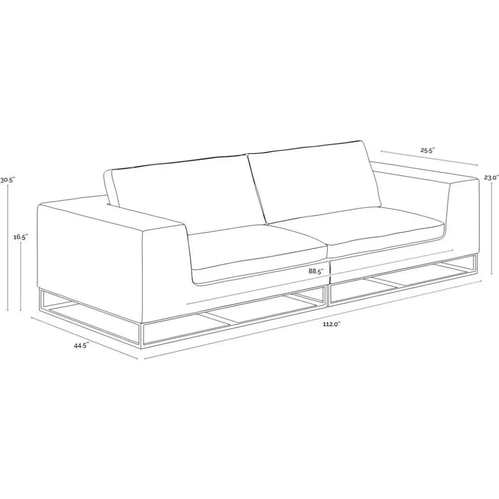 Ira Sofa Camel Leather Modern With Gold Base - LOOMLAN - SUNPAN - Sofas & Loveseats