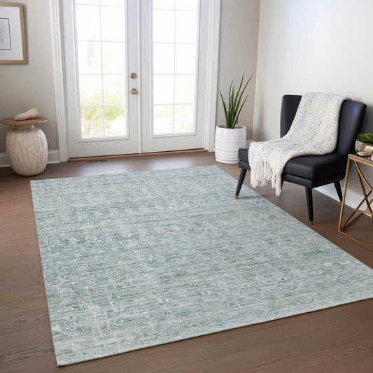 Irion Teal Washable Indoor-Outdoor Rug