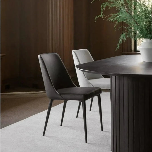 Iron Lula Dining Chair Black Vegan Leather 2PC