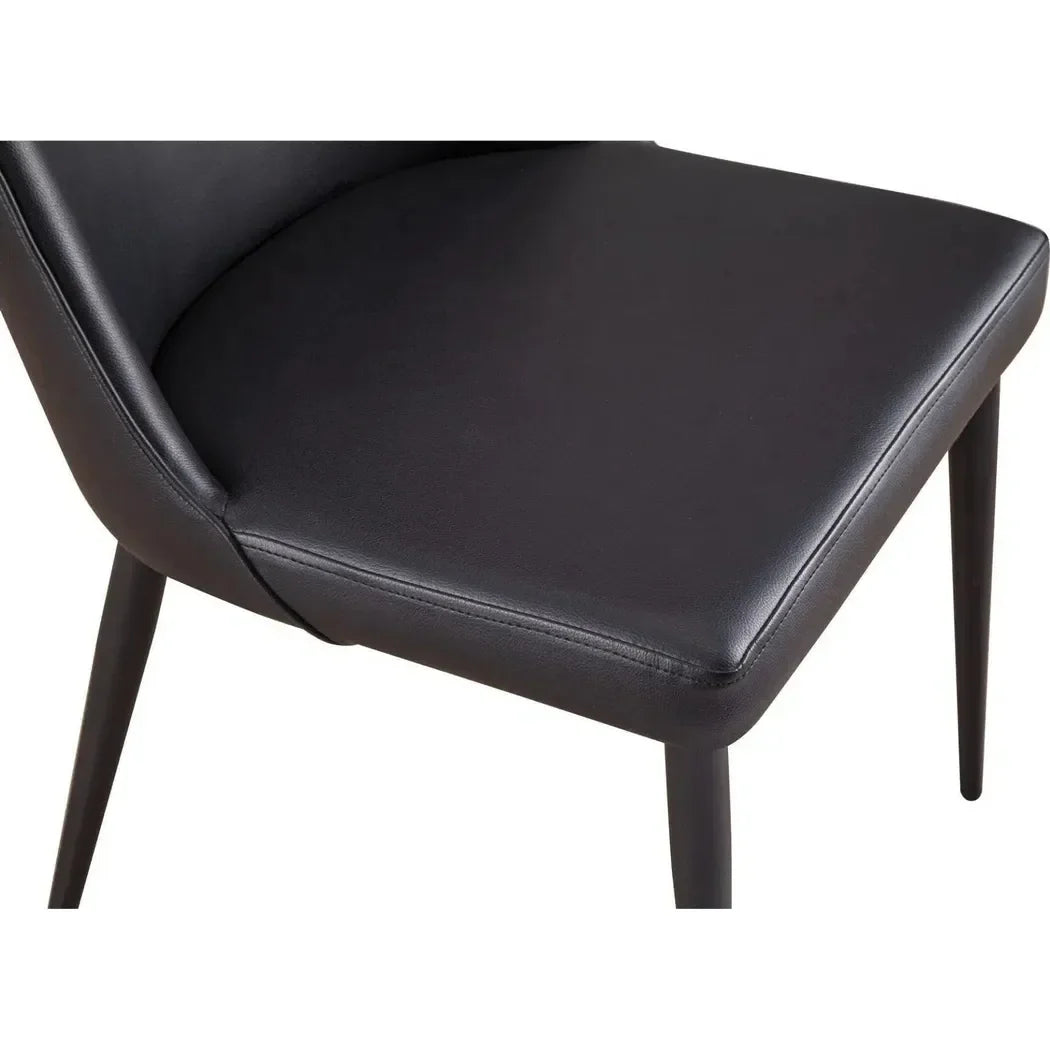 Iron Lula Dining Chair Black Vegan Leather 2PC