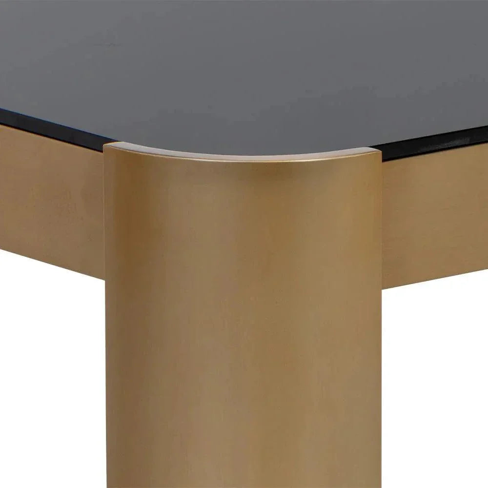 Irvine Coffee Table With d Glass & Gold Legs - LOOMLAN - SUNPAN - Coffee Tables