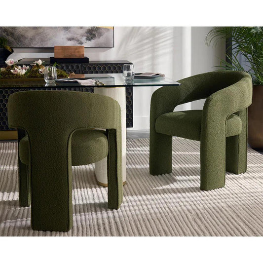 Isidore Fabric Dining Armchair - LOOMLAN - SUNPAN - Dining Chairs