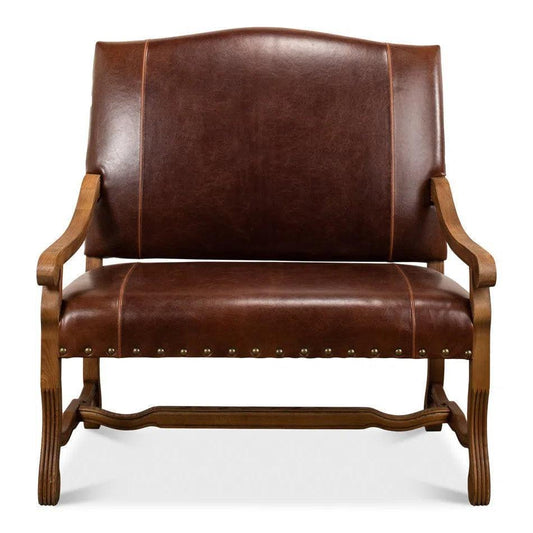 Italian Leather Settee - LOOMLAN - Sarreid - Accent Chairs