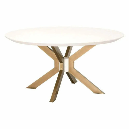Ivory - White Concrete Round Dining Table-Dining Tables-Essentials For Living-LOOMLAN