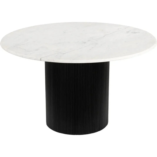 Izola Dining Table White & Black-Dining Tables-Zuo Modern-LOOMLAN