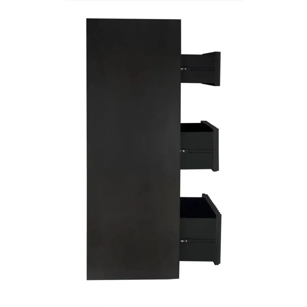 Izzy Wood and Brass Black Tallboy - LOOMLAN - Noir - Dressers