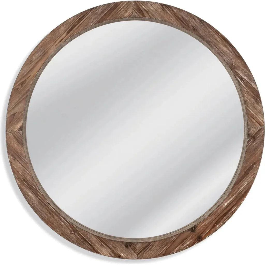 Jacques Wood Brown Wall Mirror - LOOMLAN - Bassett Mirror - Wall Mirrors