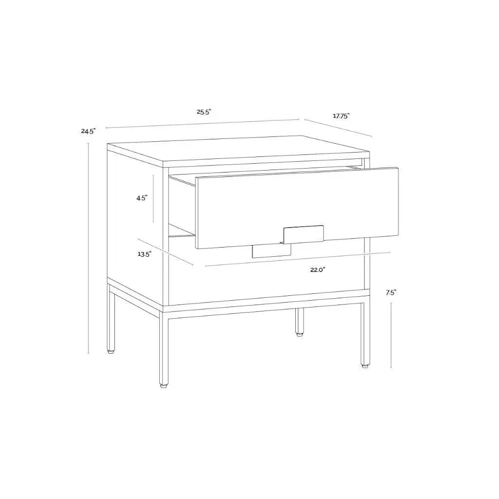 Jade Wooden Unique Nightstand - LOOMLAN - SUNPAN - Nightstands