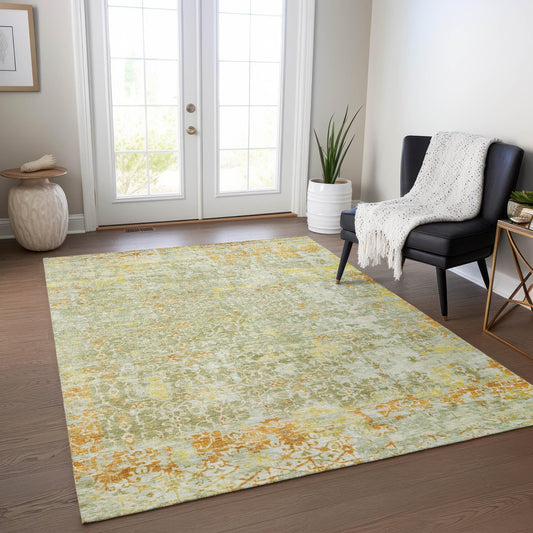 Jaelara Green Washable Indoor-Outdoor Rug