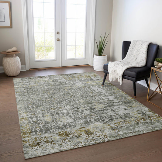 Jaelara Taupe Washable Indoor-Outdoor Rug