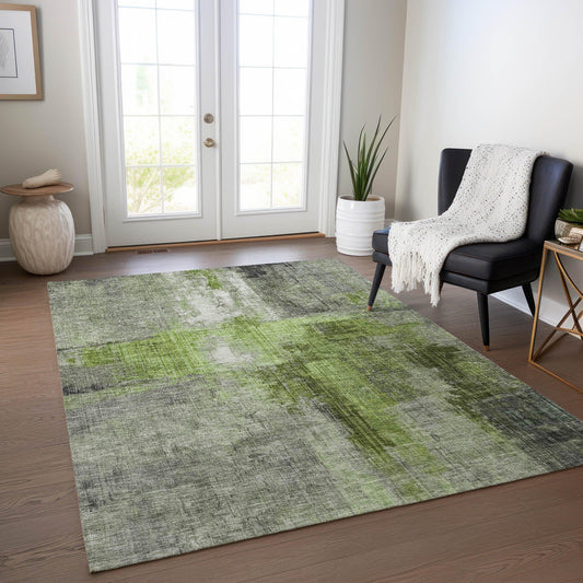 Jaelor Green Washable Indoor-Outdoor Rug