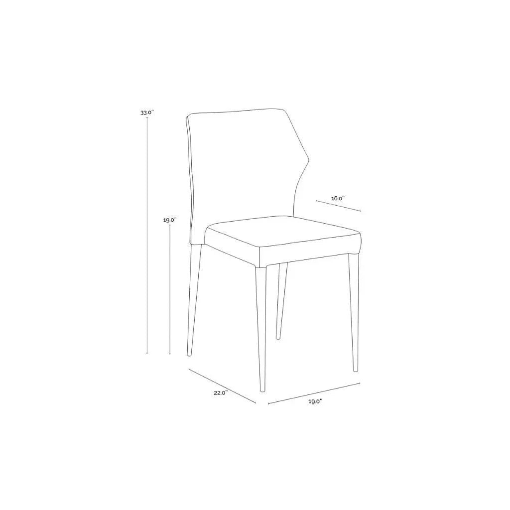 James Leather Stackable Dining Chair 2PC - LOOMLAN - SUNPAN - Dining Chairs