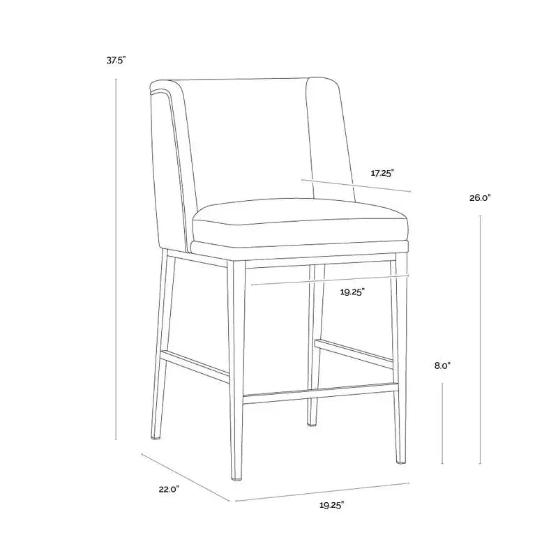 Joplin Leather Counter Stool - LOOMLAN - SUNPAN - Counter Stools