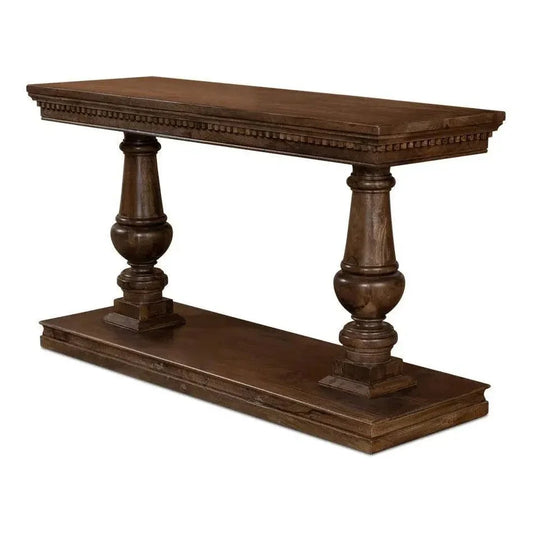Joshua Console Table Drawers Walnut Wood - LOOMLAN - Sarreid - Console Tables