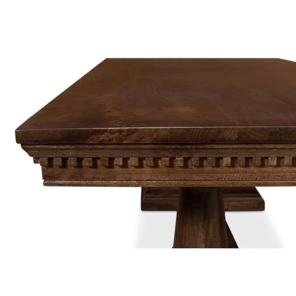 Joshua Pedestal Dining Table-Dining Tables-Sarreid-LOOMLAN
