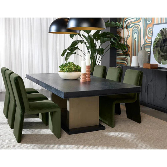Judson Dining Table Black Wood Brass-Dining Tables-SUNPAN-LOOMLAN
