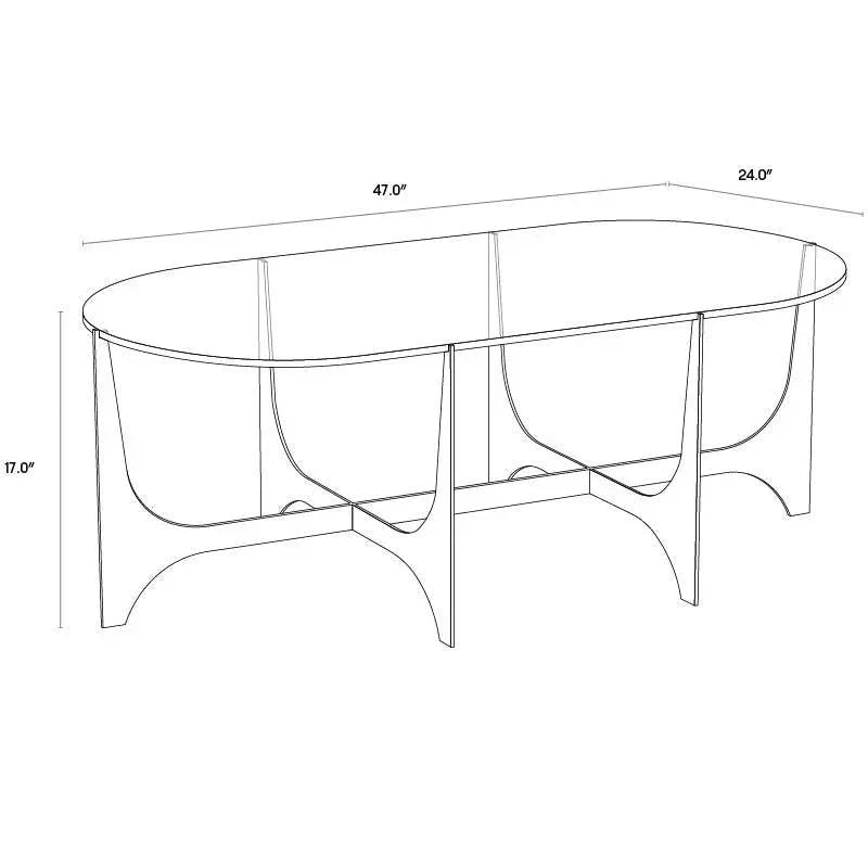 Juliane Coffee Table With Glass Top Base - LOOMLAN - SUNPAN - Coffee Tables