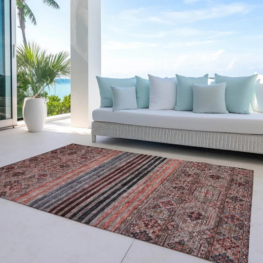 Julissara Orange Washable Indoor - Outdoor Rug - LOOMLAN - LOOMLAN Rugs - Outdoor Rugs