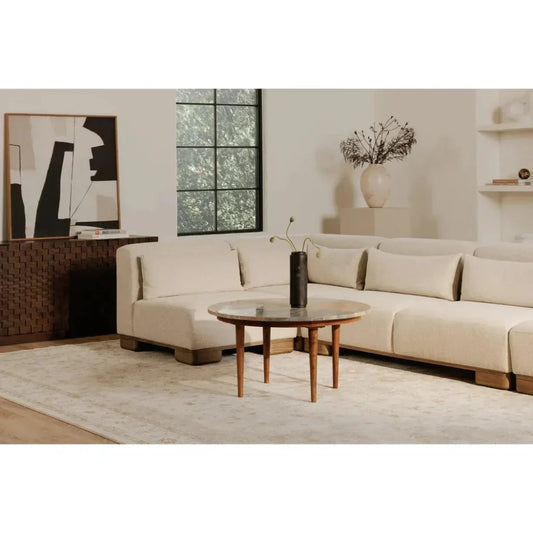 June Wood Beige Armless Slipper Chair-Modular Sofas-Moe's Home-LOOMLAN