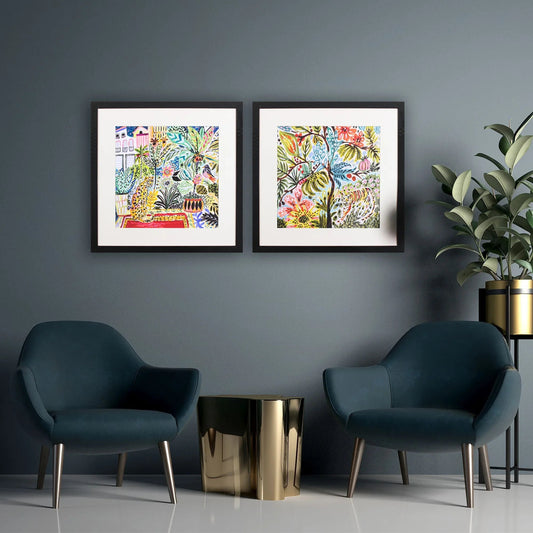 Jungle Cat Landscape Framed Wall Art 2PC
