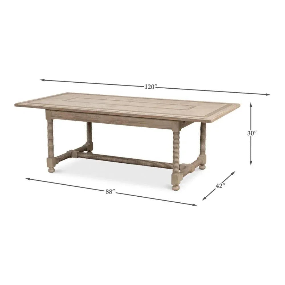 Jurow Extendable Dining Table Barn Grey Seats 10-Dining Tables-Sarreid-LOOMLAN