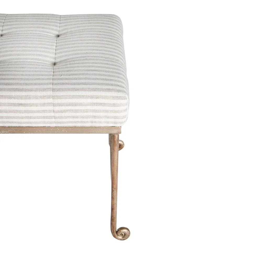 Justin White Fabric Bedroom Bench - LOOMLAN - Peninsula Home - Bedroom Benches