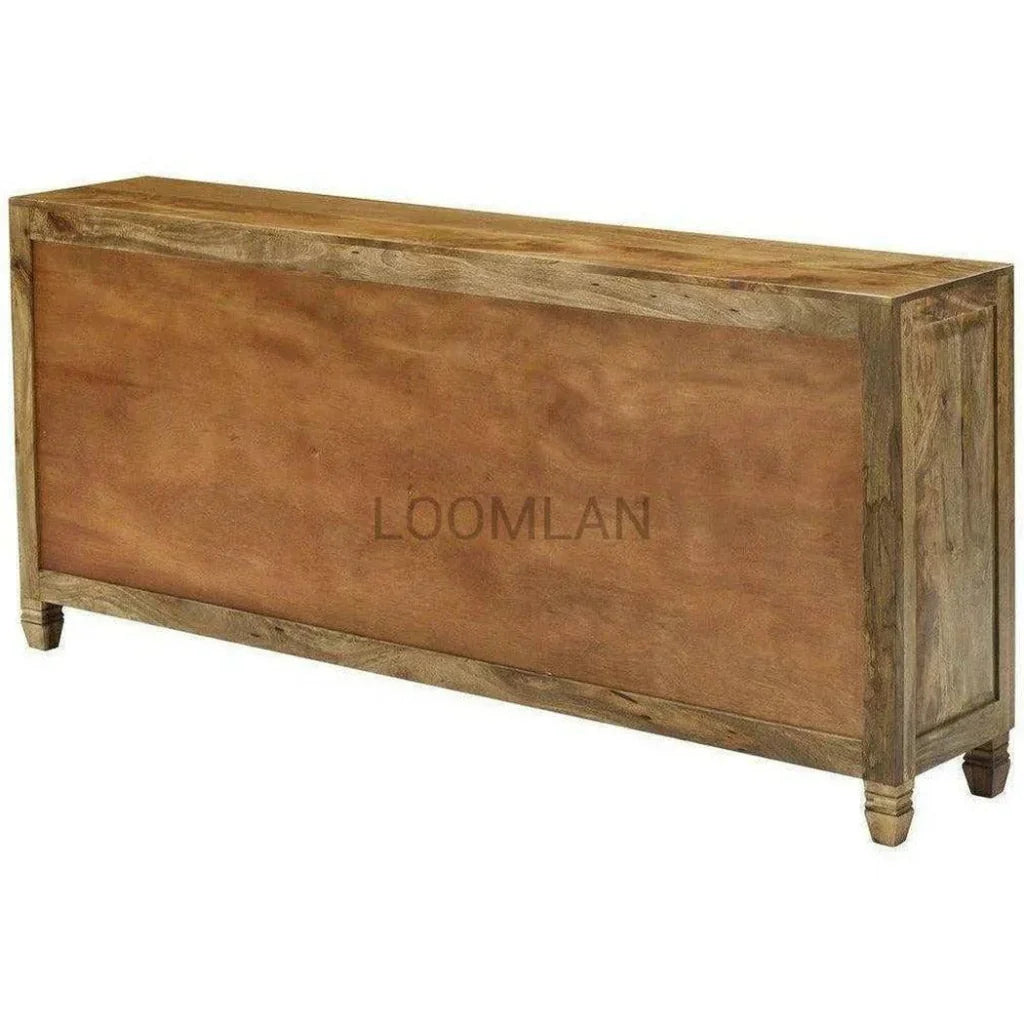 Rustic Buffet Silver Metal Doors Accents - LOOMLAN - LOOMLAN - Sideboards