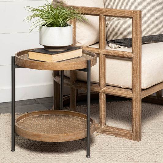 Kade Tray-Style Wood Side Table