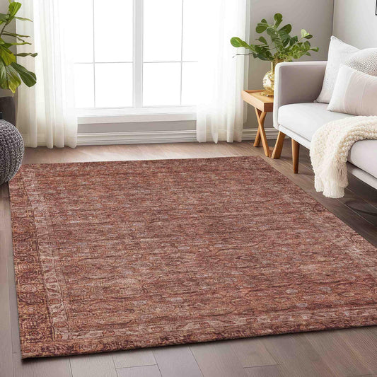 Kaelara Orange Washable Indoor-Outdoor Rug