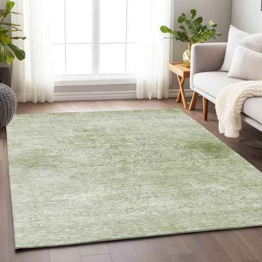 Kaelas Green Washable Indoor-Outdoor Rug