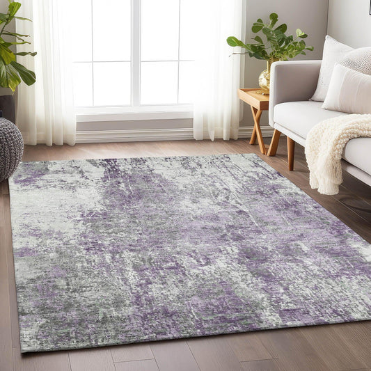 Kaelion Purple Washable Indoor-Outdoor Rug