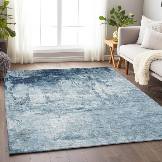 Kaelira Blue Washable Indoor-Outdoor Rug