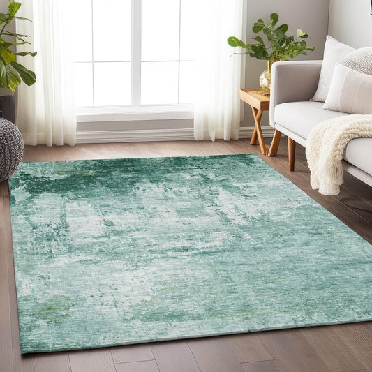 Kaelira Teal Washable Indoor-Outdoor Rug
