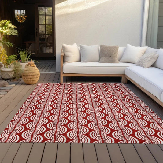 Kairova Red Washable Indoor-Outdoor Rug-Outdoor Rugs-LOOMLAN Rugs-LOOMLAN