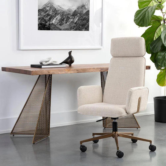Kalev Office Chair Chacha Cream with-Office Chairs-SUNPAN-LOOMLAN