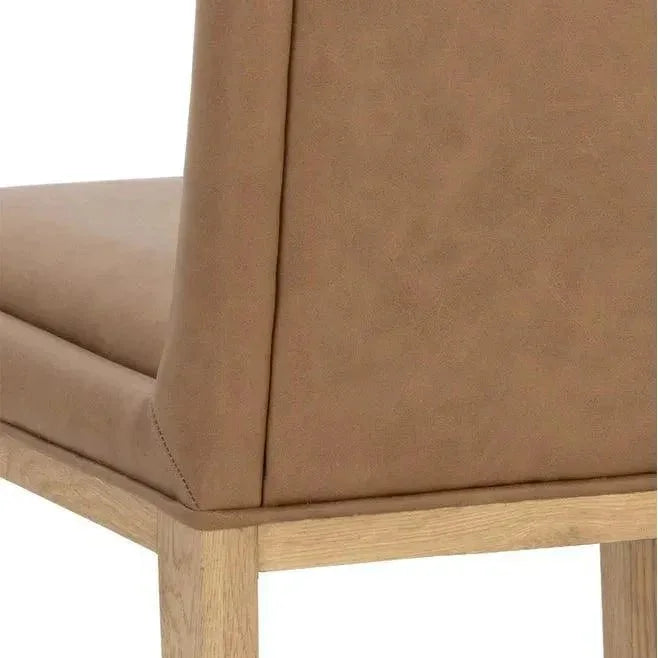 Kalla Dining Chair - Milliken Cognac Gold Foot Caps 2PC - LOOMLAN - SUNPAN - Dining Chairs