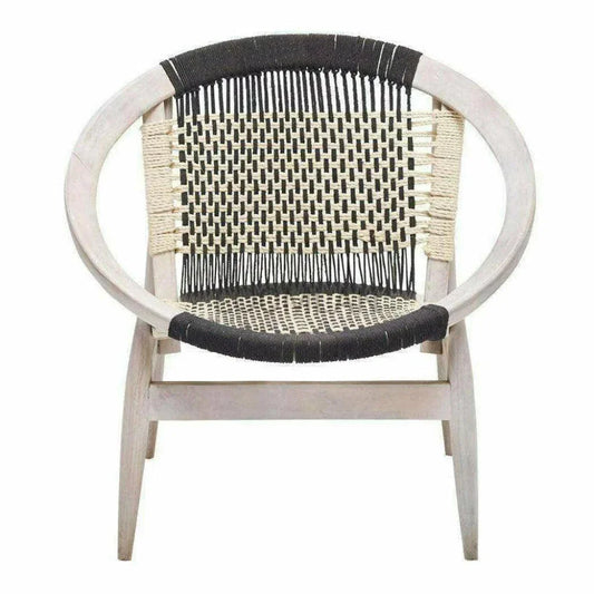 Rope Papasan White Barrel Accent Chair - LOOMLAN - LOOMLAN - Accent Chairs